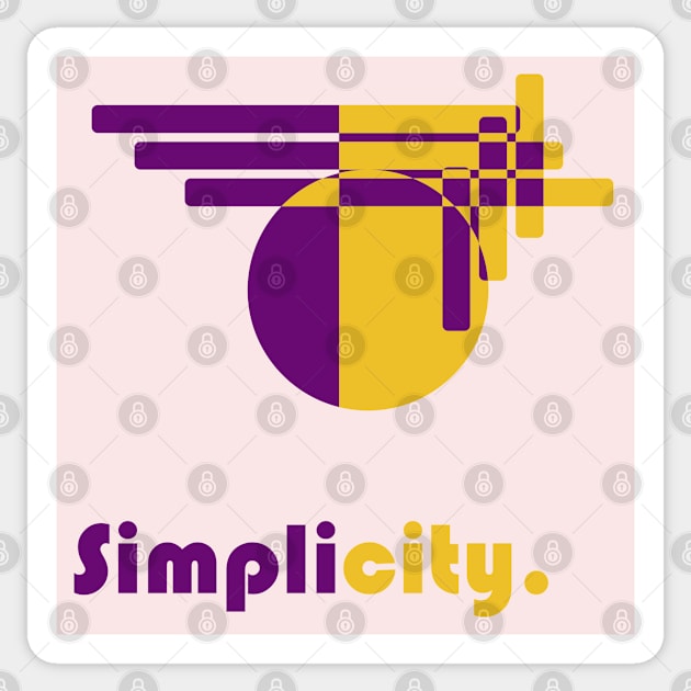 Simplicity. - A Design for the Minimalist - Violet & Mustard Sticker by TuncGK